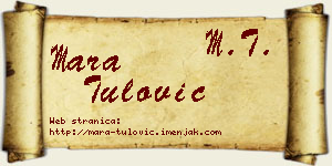 Mara Tulović vizit kartica